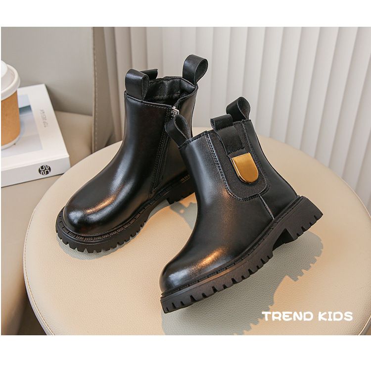 Chaussures pour enfants bottes Martin pour filles printemps et automne 2024 bottes courtes pour enfants de style britannique pour bébés filles bottes en cuir à semelle souple de style occidental_voghion.com