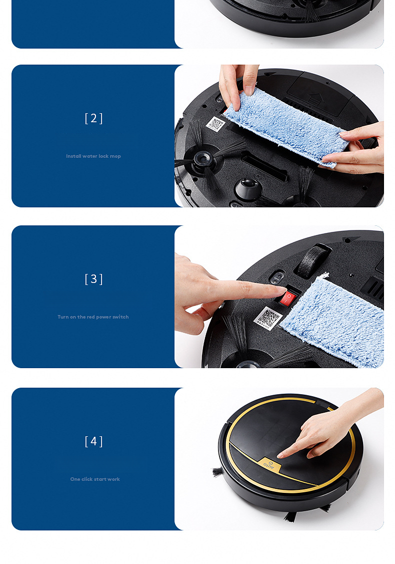 New Smart Home 4-in-1 Robot With Remote Control Water Tank Vacuum Cleaner Gift_voghion.com