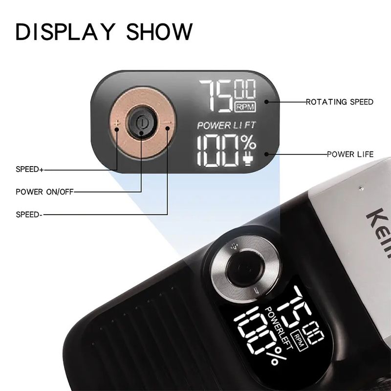 KM-2026 Men's Electric Professional Clipper LCD Display Beard Hair Trimmer Hine USB Shaver Male_voghion.com