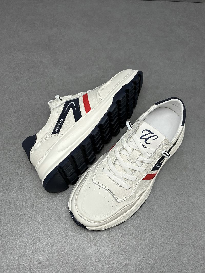 Sneakers bianche leggere, traspiranti, versatili, sportive, alla moda, da uomo, casual, in pelle, con suola spessa, Forrest Gump_voghion.com