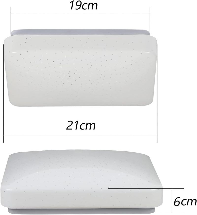 Glitzerlife Deckenlampe LED Deckenleuchte Quadratisch - 15W Schlafzimmerlampe Sternenhimmel 21cm Küchenlampe Warmweiß Flur Deckenbeleuchtung Sternendekor Für Büro_voghion.com