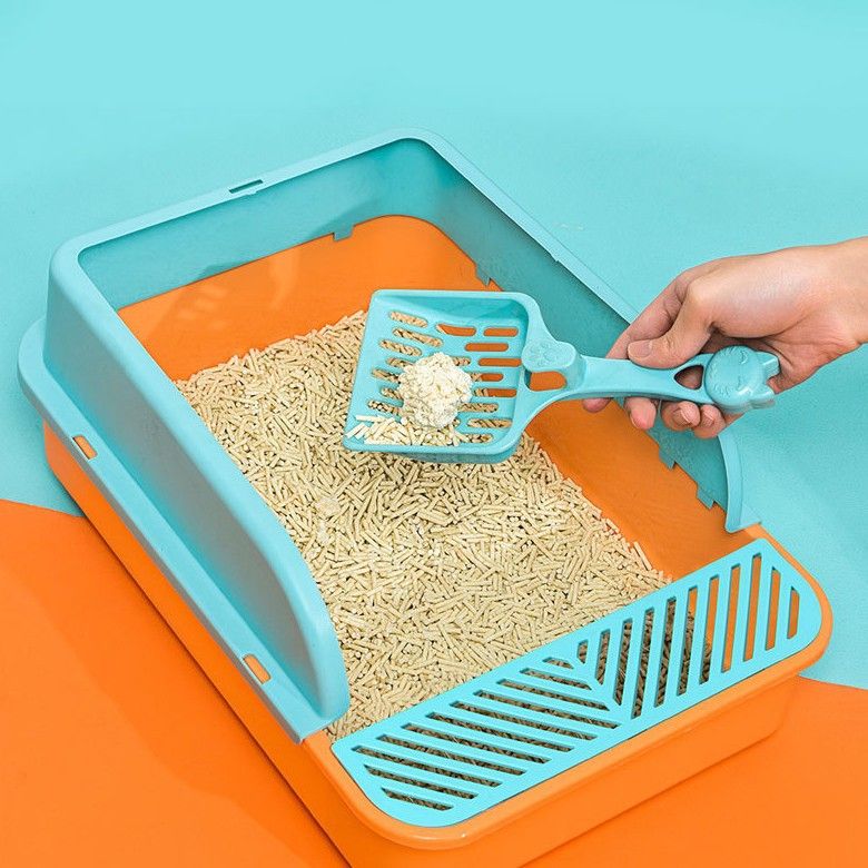 Box 4-teiliges Set Große halbgeschlossene Katzentoilette Aufsteckbare abnehmbare hohe Seitenwand Spritzwassergeschützte Katzentoilette_voghion.com