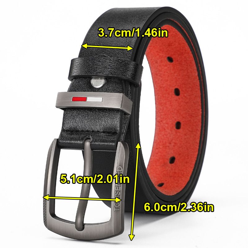 VOOTHOST Herren Gürtel Legierung Dornschließe Casual Jeans Gürtel Männlich Allgleiches Leder Formale Business Designer Bund F0046_voghion.com