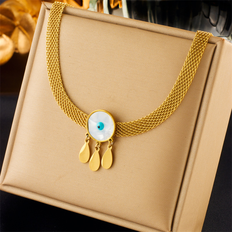 Mode Nische kreative Persönlichkeit Perle Schmetterling Liebe Augen Zubehör Anhänger Schmuck Kette vielseitig Halskette_voghion.com