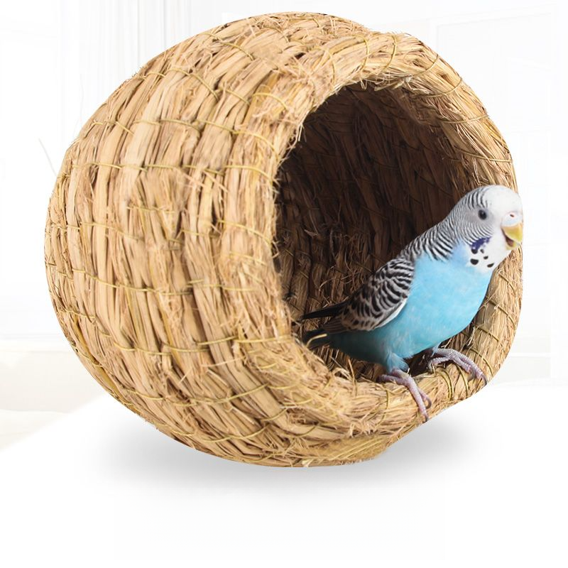 Parrot Grass Bird Egg Laying Budgerigar Cockatiel Breeding Nest Durable Bite-Resistant Warm House For Finches And_voghion.com