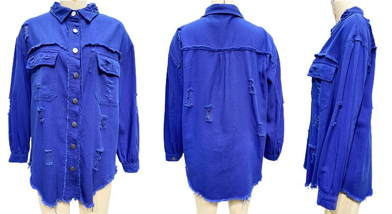Distressed-Jeansjacke für Damen – Slim Fit, bequemer und stylischer Freizeitmantel mit Vintage-Waschung_voghion.com