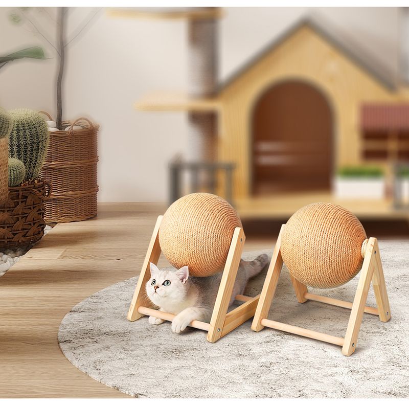Tiragraffi per gatti, giocattolo con palla in corda di sisal, giocattolo per zampe, tiragraffi per gatti, resistente all'usura, forniture per mobili per animali domestici_voghion.com