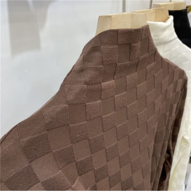 Ženska oblačila s kratkimi rokavi s kratkimi rokavi in s kratkimi rokavi, karirasta majica z dolgimi rokavi, moden in eleganten zgornji del _voghion.com