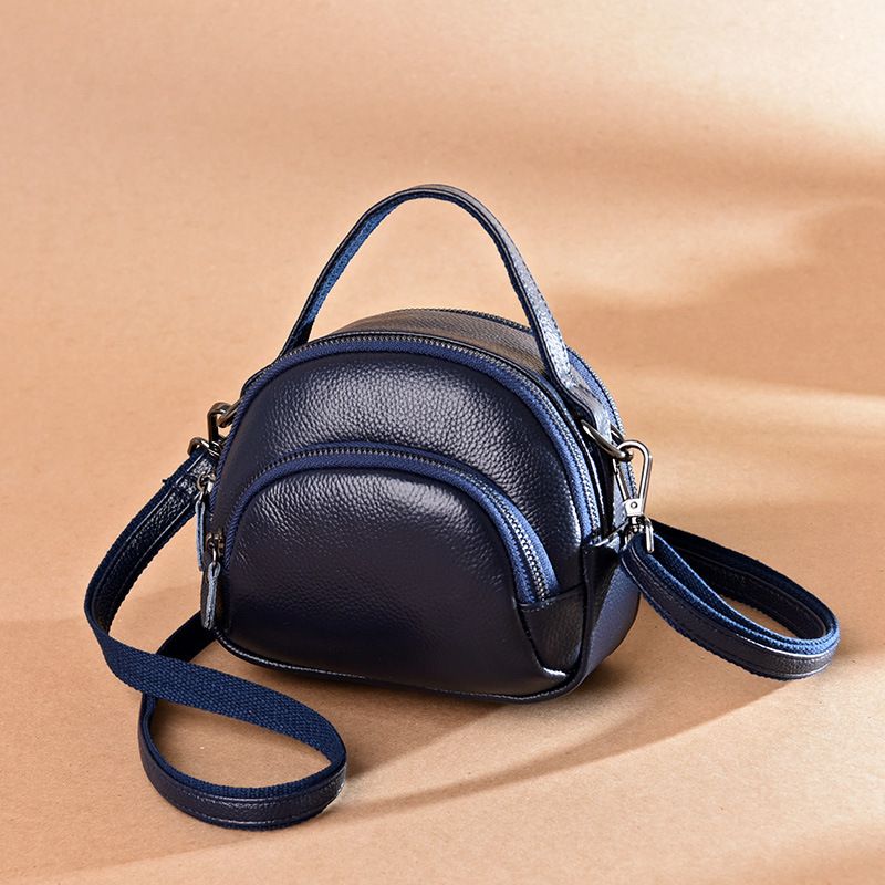 Genuine Leather Fashion Women's Crossbody New High-end Handbag Small Round Versatile Cowhide Shoulder Bag_voghion.com