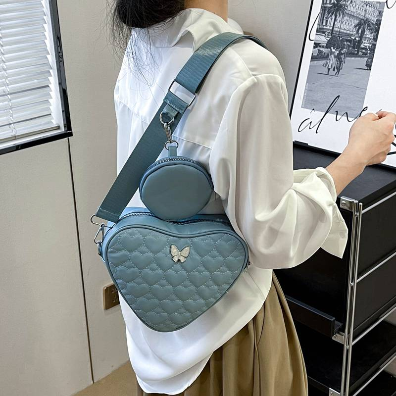 Geantă crossbody în formă de inimă, casual, de culoare pură, pentru femei, geantă de umăr pătrată elegantă, cu geantă mică agățată_voghion.com