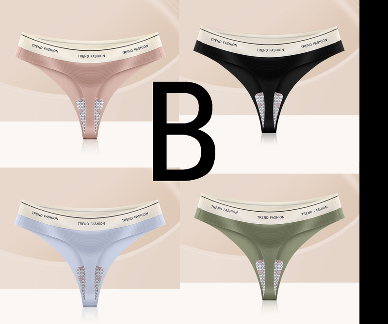 Panties For Women Seamless Panty Set Solid Invisible Underwear Sexy Low Waist Briefs Women's Underpants Lingerie _voghion.com
