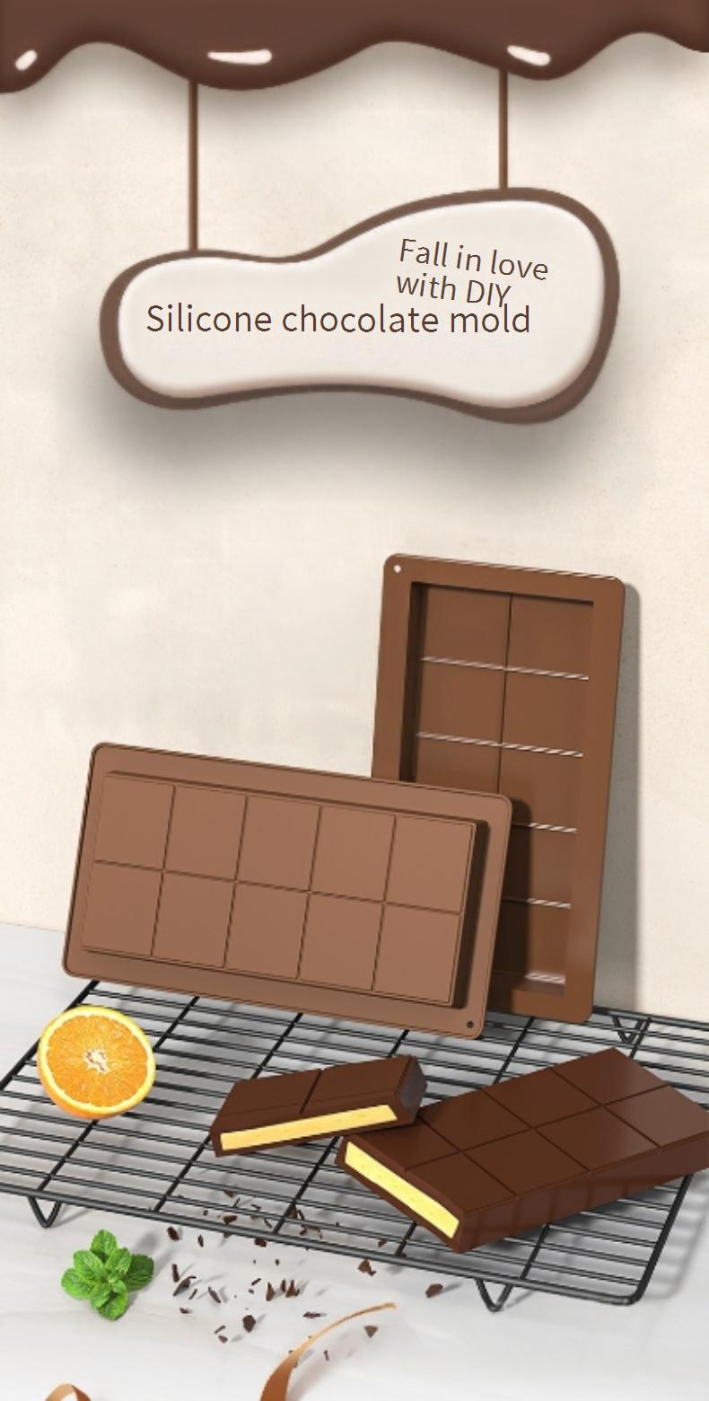 6-Cavity Rectangle Chocolate Mold - Food Grade Silicone Baking Tray For DIY Desserts_voghion.com