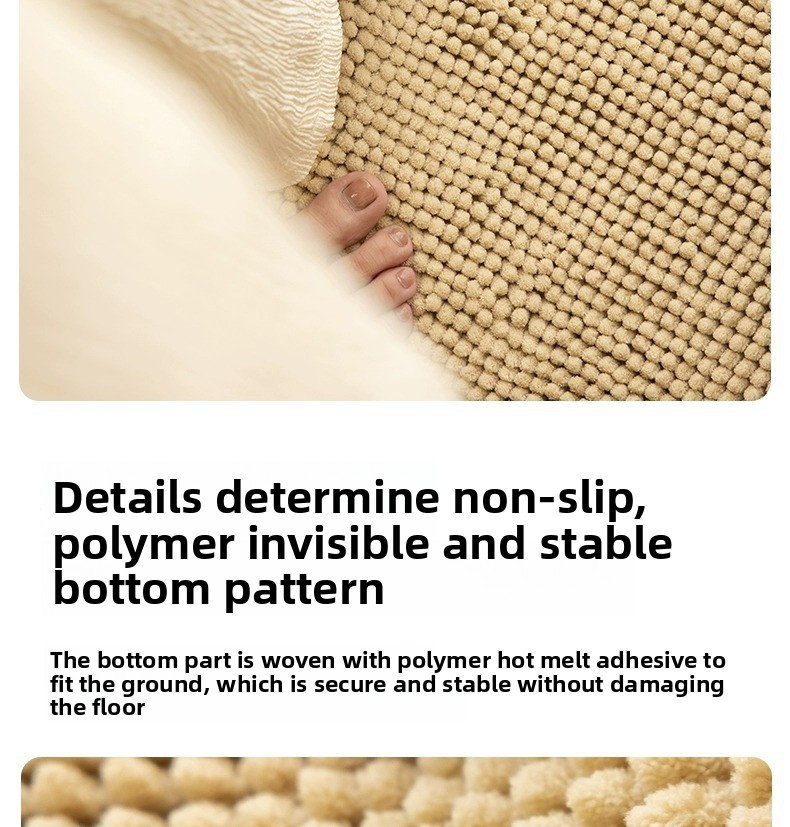 Chenille-Badezimmerteppich – Superweiche und saugfähige, rutschfeste Bodenmatte für Schlafzimmer und Badezimmer. Plüschige Mikrofaser mit schnelltrocknender Rückseite (50,8 x 76,2 cm)_voghion.com