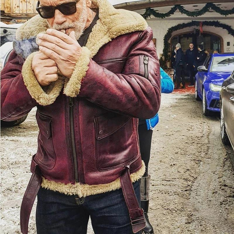 Herrenbekleidung Herren-Wildleder-Shearling-Mantel – Verdickte Winterjacke mit warmem Fleecefutter, winddicht und stylisch (Schwarz, Khaki, Rot, Blau)_voghion.com