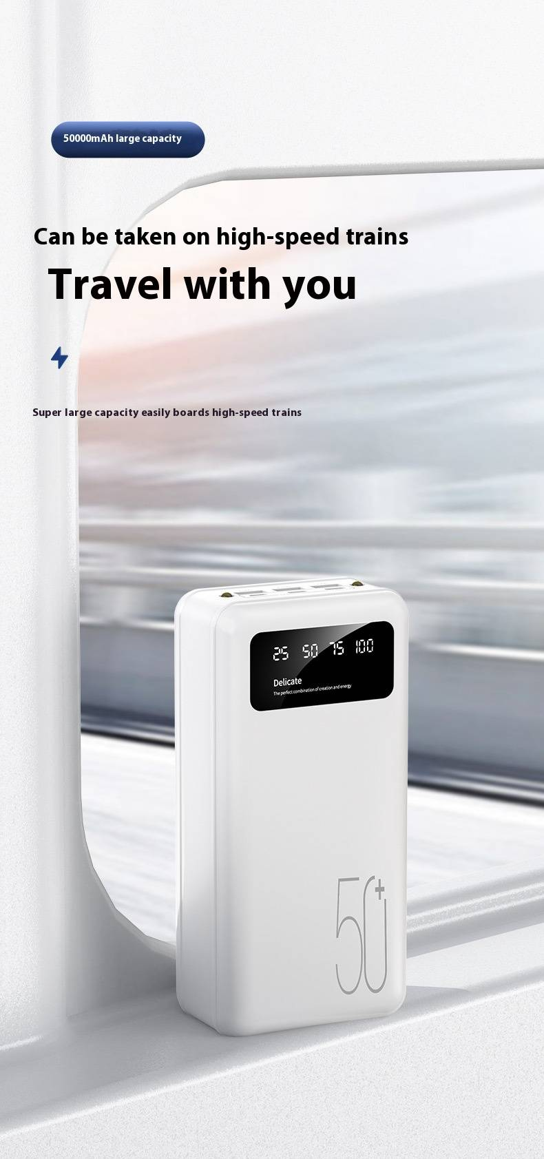 High-Capacity 50000mAh Portable Power Bank With Fast Charging For Camping & Outdoor Activities_voghion.com
