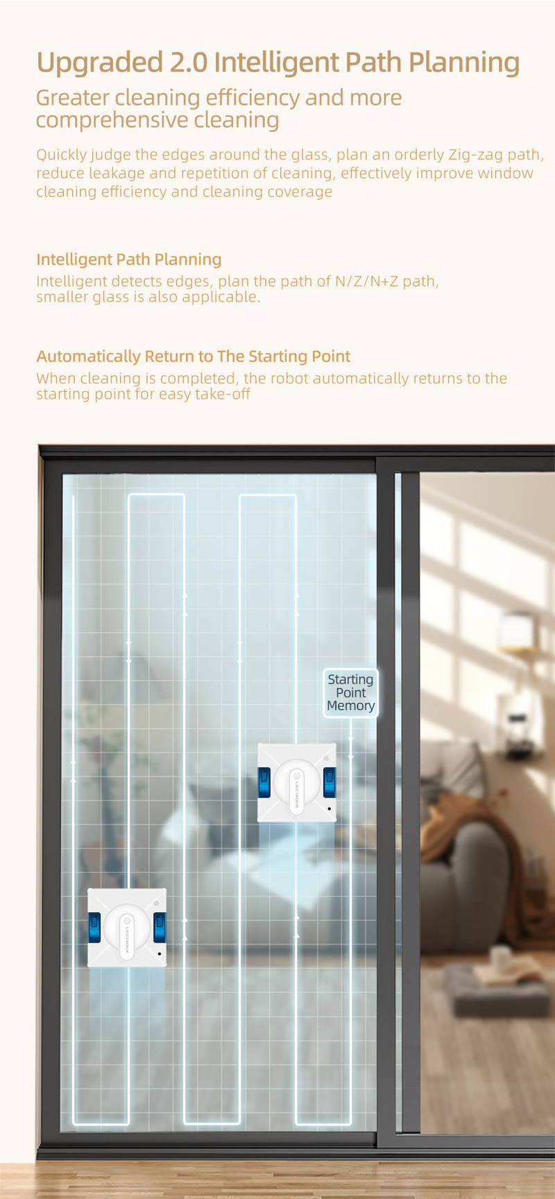 Robot lavavetri Liectroux YW509, getto d'acqua a 4 vie, S, navigazione intelligente, sistema di sicurezza multiplo, funzionamento senza cornice, comandi vocali_voghion.com