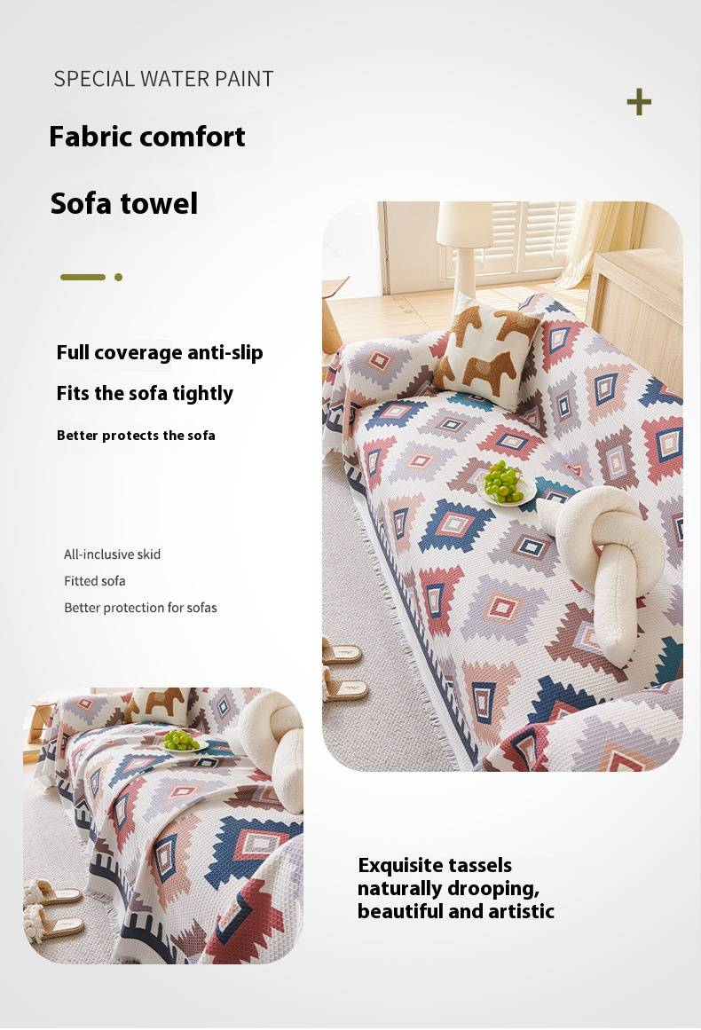 Copridivano geometrico vintage – Miscela di policotone antiscivolo – Copertura completa per divani componibili, divani a due posti e divani a 3 posti (diverse misure)_voghion.com