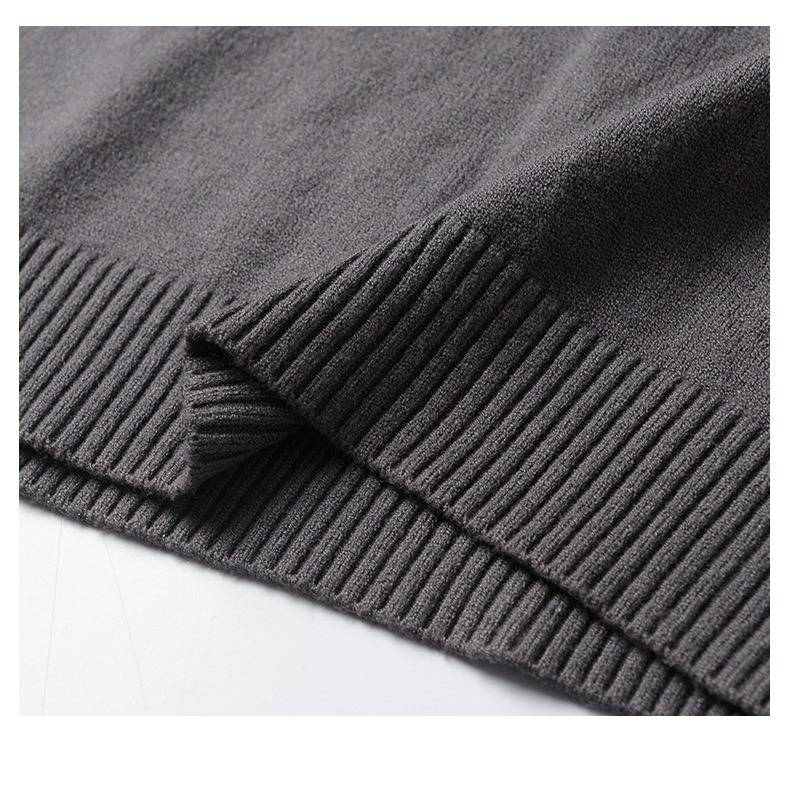 Men's High Neck Sweater Winter Warm Fleece Lined Solid Color Knit Pullover Casual Turtleneck Top_voghion.com
