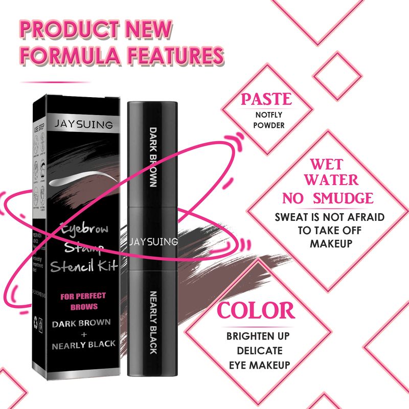 Jaysuing Наbor Для Бровей, Быстрое Нанесение, Трафарет + Гель Для Бровей И Линии Роста Волос, Водостойкий, Стойкий, Не Размазывается_voghion.com