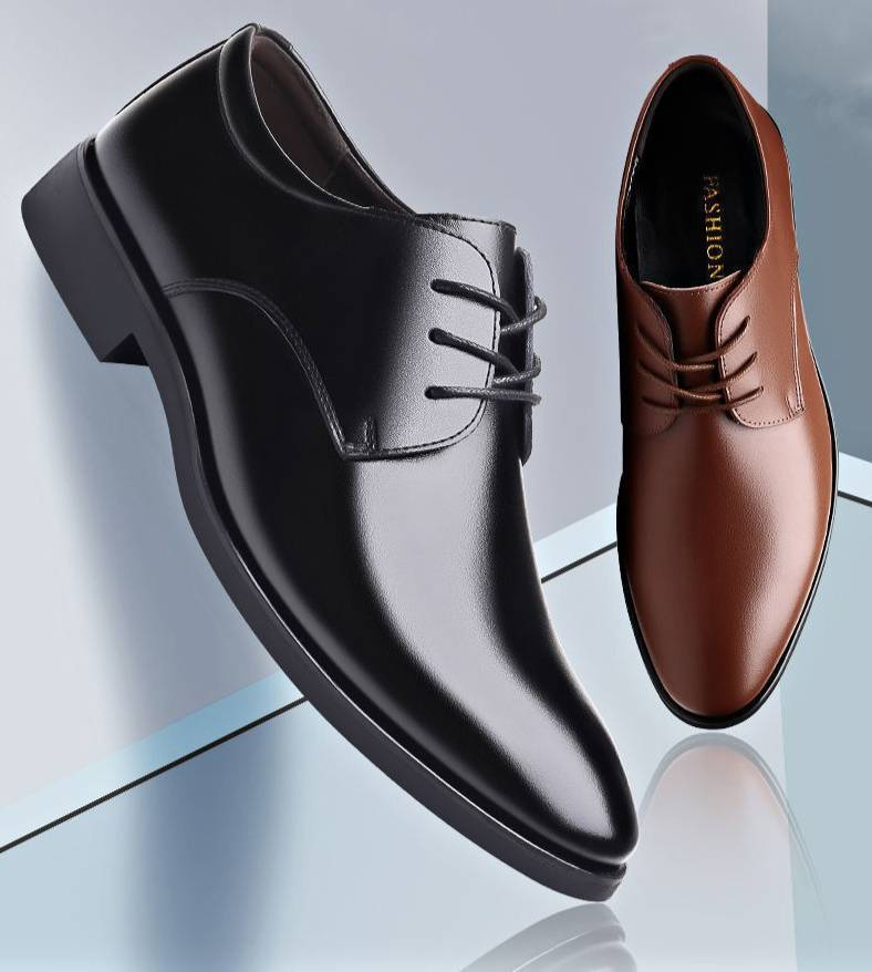 Men's Shoes Black Formal Work Shoes Men's Casual Shoes Foreign Trade Work Shoes Leather Shoes Men's Breathable And Comfortable_voghion.com