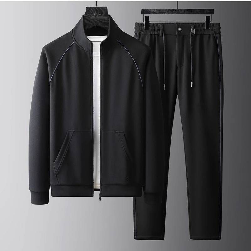 Premium Stretch Jacket & Pants Set For Men – Autumn/Winter Light Luxury Two-Piece (2 Classic Colors, 6 Size Options)_voghion.com