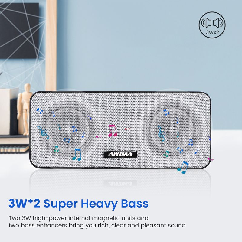 AIYIMA Draagbare Bluetooth-luidspreker, hifi-boekenplankgeluid, lange stand-by, buiten, reizen, TF/AUX-miniluidsprekers_voghion.com