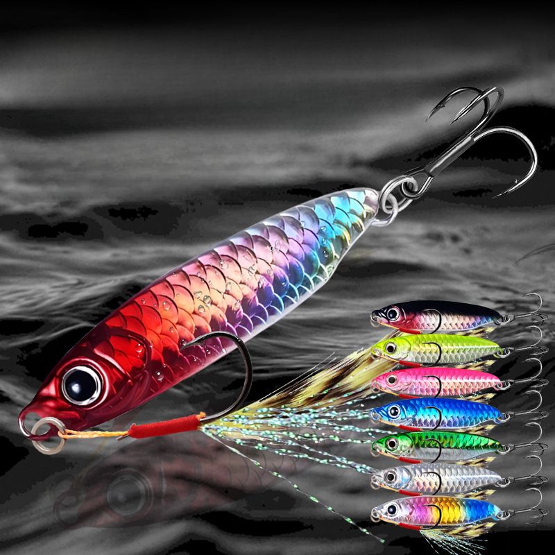 Yan Fish Scale Pattern Long Casting Floating Blue Small Iron Plate Sequin Sea Fishing Swordfish Lure Bait_voghion.com