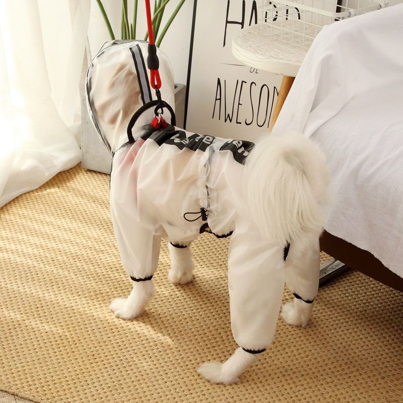 New Pet Dog Four-Legged Hooded Waterproof Full Coverage Raincoat For Golden Retrievers, Teddy Dogs, Large, Medium, And_voghion.com