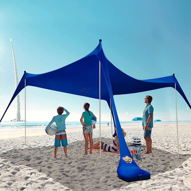 Tenda parasole UPF 50+ - Tendalino con protezione UV per esterni con tessuto in lycra per giocare in spiaggia e sulla sabbia, tenda parasole portatile, facile da montare, design antivento_voghion.com