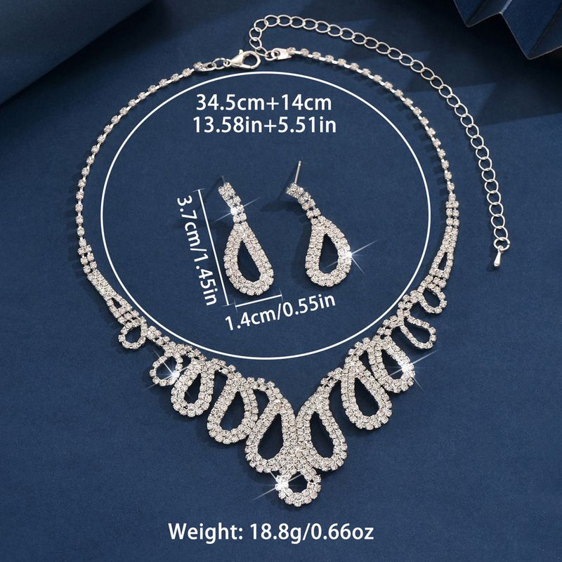 Necklace set earring jewelry set banquet dress set necklace fashionable all match bridal jewelry_voghion.com