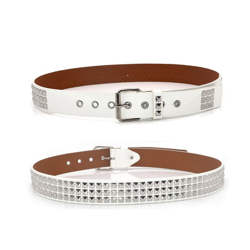 HOT GAOKE Pyramid Fahion Rivet Men&Women' Studded Belt Punk Rock With Pin Buckle Hardware Jean Deigner Female Wait_voghion.com