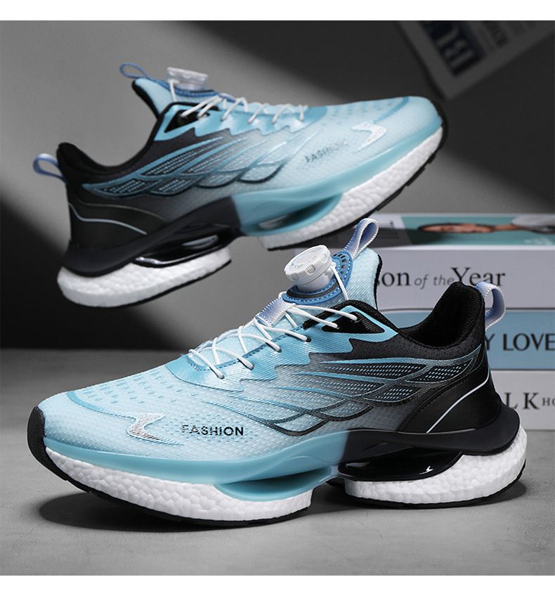 Nuove scarpe da corsa con pulsante rotante per uomo Scarpe da corsa ammortizzate popcorn con suola spessa e traspirante_voghion.com