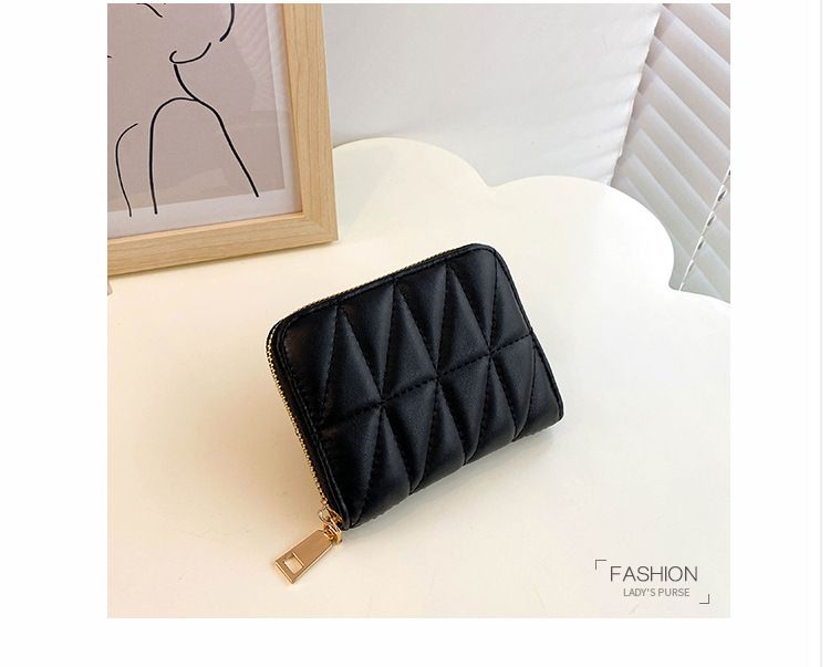 2024 neue Karte Tasche frauen Kurze Reißverschluss Handtasche Bestickt Thread Null Brieftasche_voghion.com