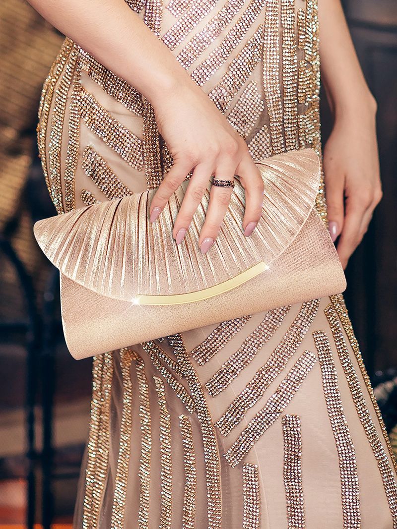 Nuova borsa da pranzo plissettata per feste di alta qualità con grande capacità e versatile borsa a mano_voghion.com