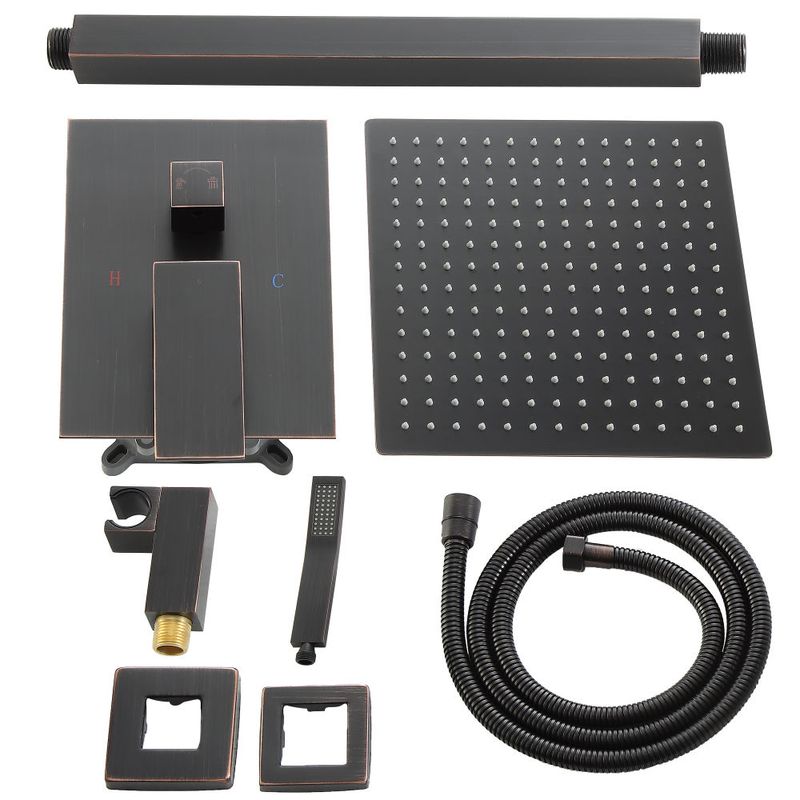 Lordear 12 Inches Rain Mixer Shower Combo Set Rainfall Ceiling Mounted Dual Shower Head System_voghion.com