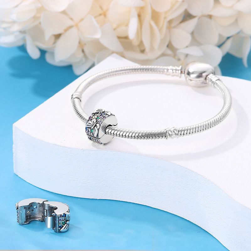 Gioielli da donna in argento placcato in rame bianco, accessori fai da te con perline, pietra colorata di sicurezza, fibbia a farfalla e stella, clip fissa_voghion.com