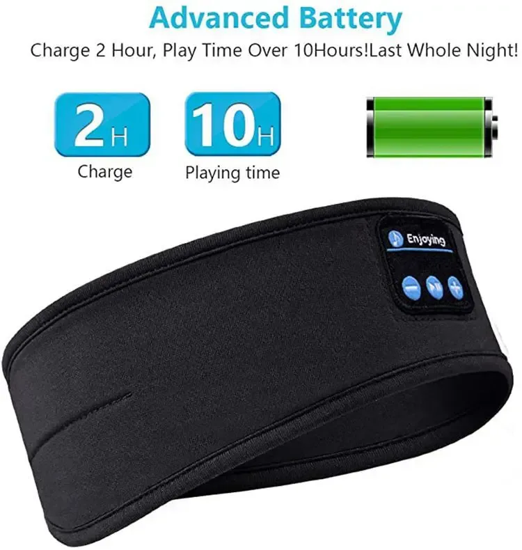 Sleep Bluetooth Sleeping Headphones Headband Thin Soft Elastic Comfortable Wireless Music Headset Eye Mask For Side_voghion.com