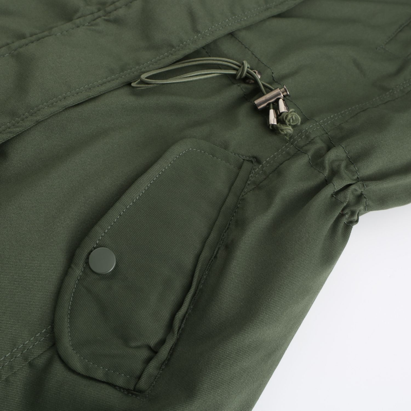 Women's cotton-padded jacket with detachable fur collar and detachable hat and cotton jacket_voghion.com