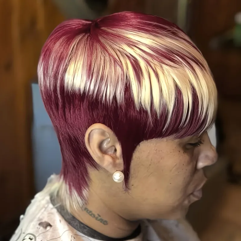 613 Honigblond, kurze, glatte Bob-Perücke aus Echthaar mit Pony für Frauen_voghion.com