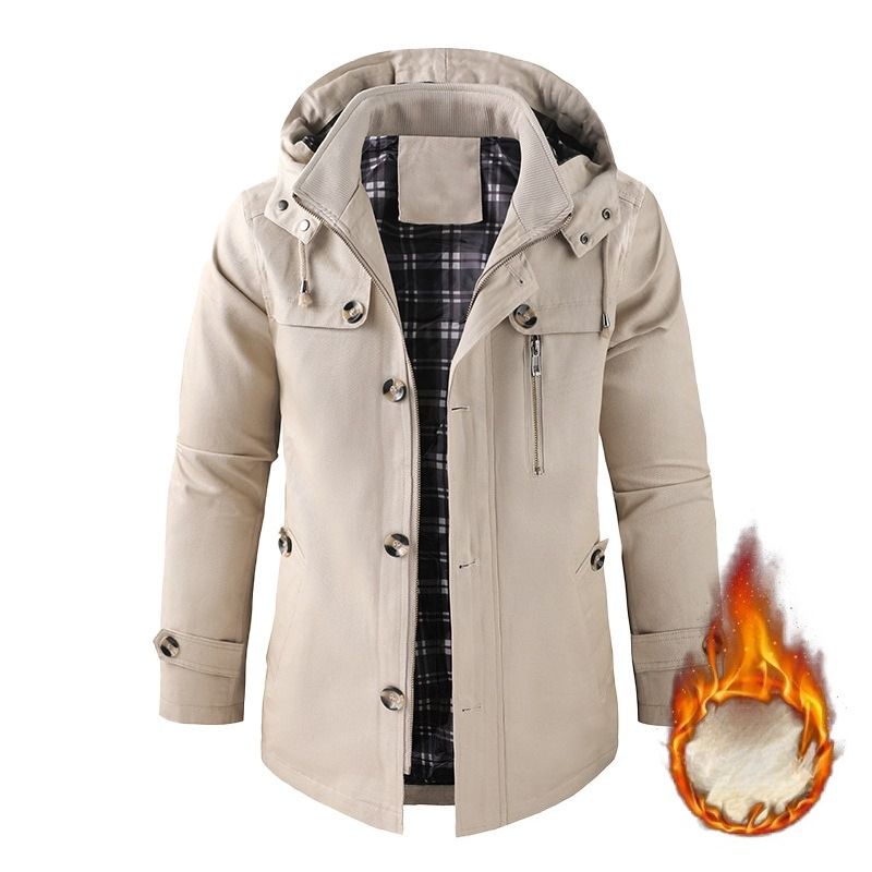Men's Hooded Jacket Autumn And Winter Jacket Men's Large Size Trench Coat Tooling_voghion.com