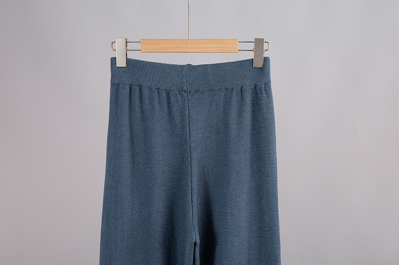 Abito lavorato a maglia Abito maglione autunnale e invernale Completo da due pezzi pullover lavorato a maglia con colletto polo e pantaloni a gamba larga_voghion.com