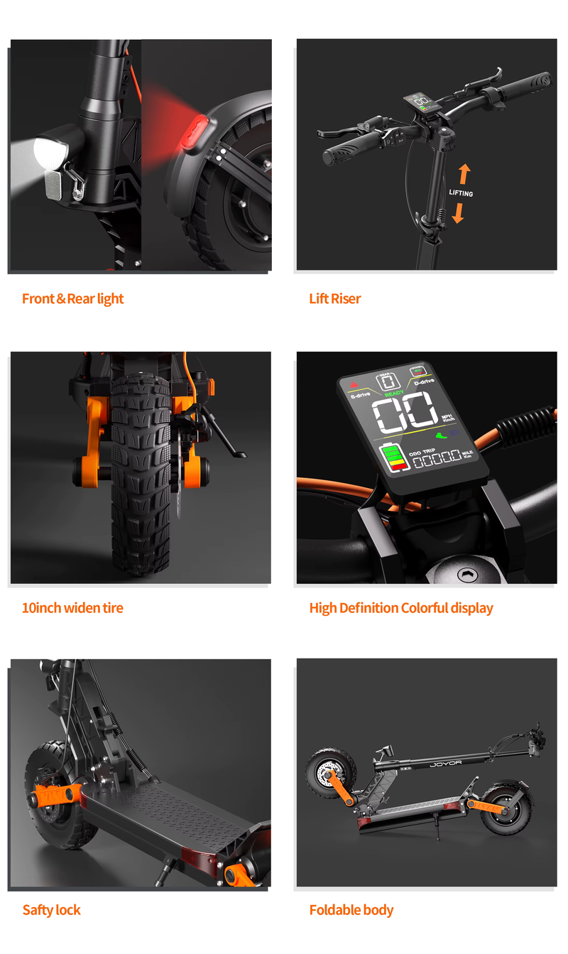 JOYOR S10-S-Z Folding Electric Scooter 1000W*2 Dual Motors 60V18AH High-capacity Battery 10*3.0 Widen Tires 75Km Max Range_voghion.com