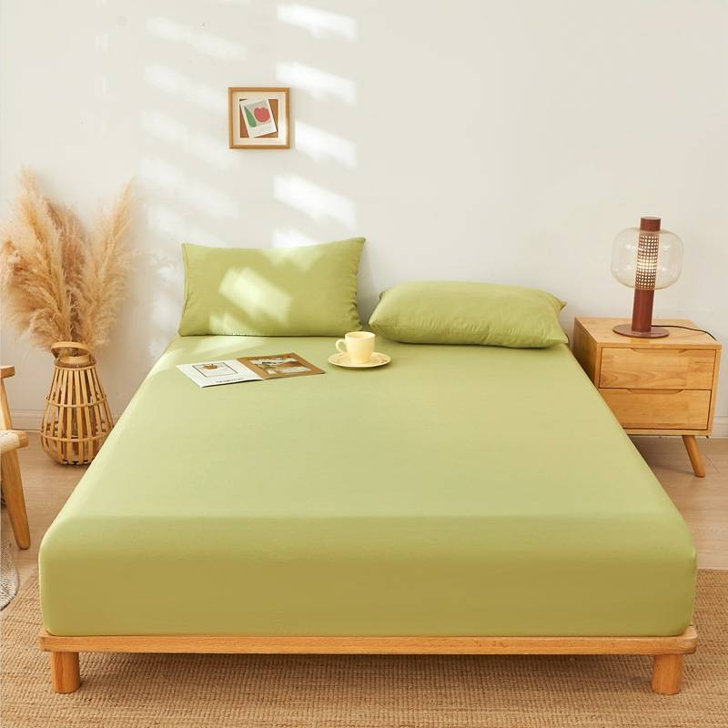 Lençol de linho orgânico lavado com elástico - Protetor de colchão respirável para cama de solteiro/casal 1 unidade_voghion.com