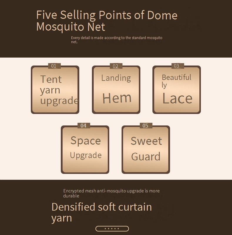 Darmowa instalacja Dome Princess Mosquito Net 1,8 metra 1,5 m Podwójne łóżko sufitowe szyfrowanie zagęszczony wzór namiotu_voghion.com