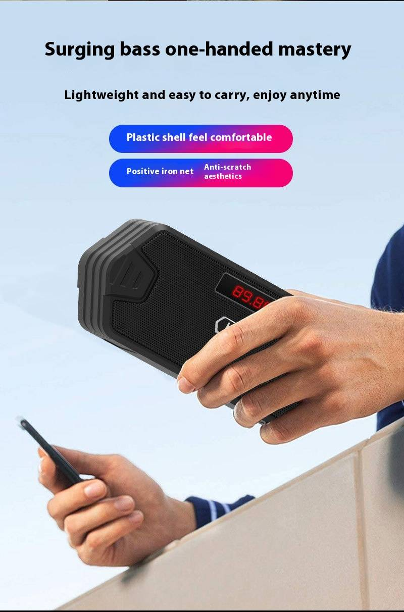 Portable Bluetooth Speaker With FM Radio & Deep Bass - Mini Outdoor Speaker With Long Battery Life_voghion.com