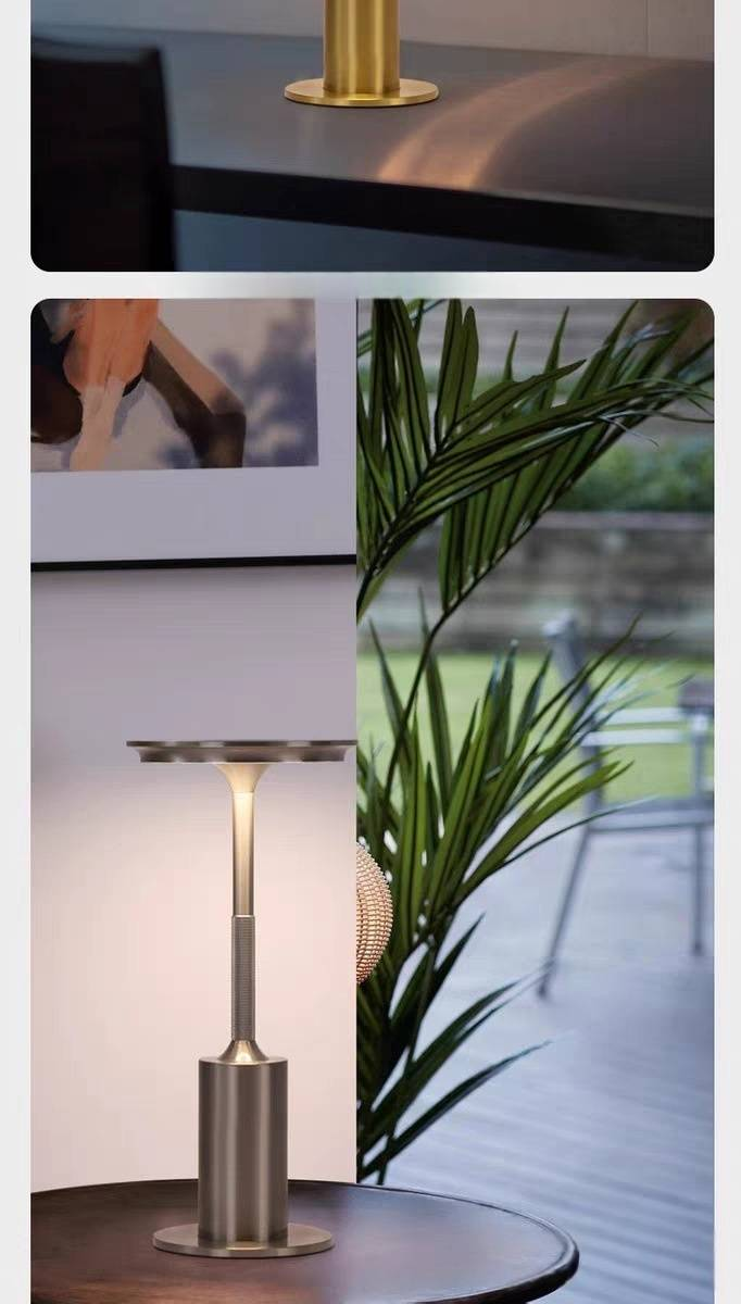 Lampada da tavolo a LED con controllo touch - Lampada da comodino ricaricabile con protezione per gli occhi, stile industriale per bar, ristoranti e camere da letto, dimmerabile bianco caldo/freddo_voghion.com