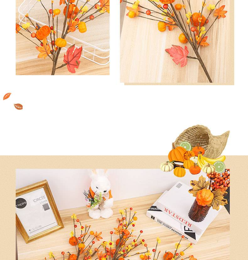 Halloween Decorations Autumn Maple Leaf Pumpkin Cuttings Bouquet Bunch Ghost Festival Home Party Decorations_voghion.com