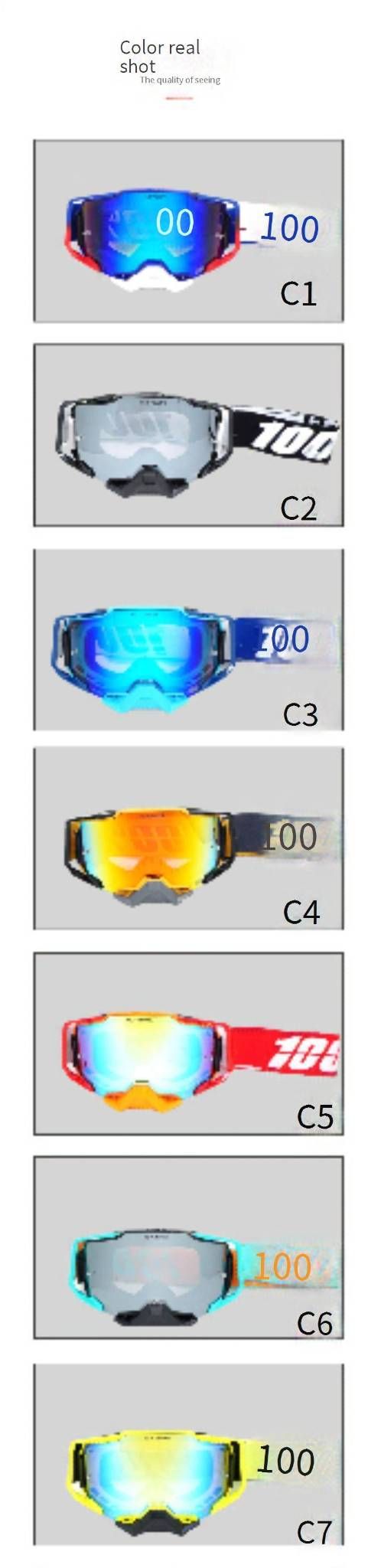 "100% UV Protection Sports Goggles For Motorcycle Cycling & Skiing - Windproof & Anti-Sand With Interchangeable Lenses_voghion.com