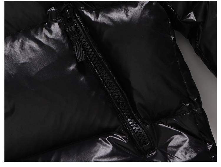 Chaqueta acolchada de invierno unisex negra y dorada con plumón de pato de 800 pulgadas cúbicas, impermeable, cortavientos y con capucha para hombre y mujer._voghion.com