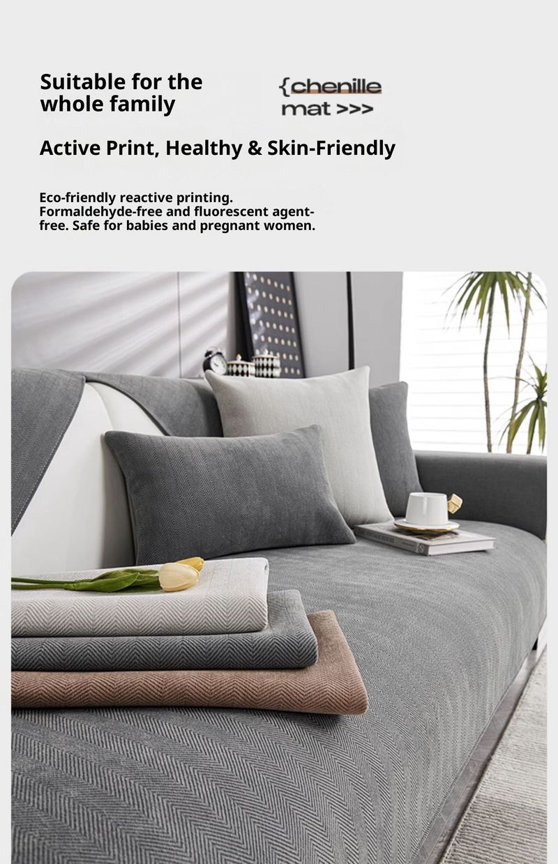 Modische Sofakissenbezüge aus Chenille – Premium-Qualität, rutschfest, gestreiftes Design, individuelle Größen (12 Farben, 23 Größenoptionen)_voghion.com